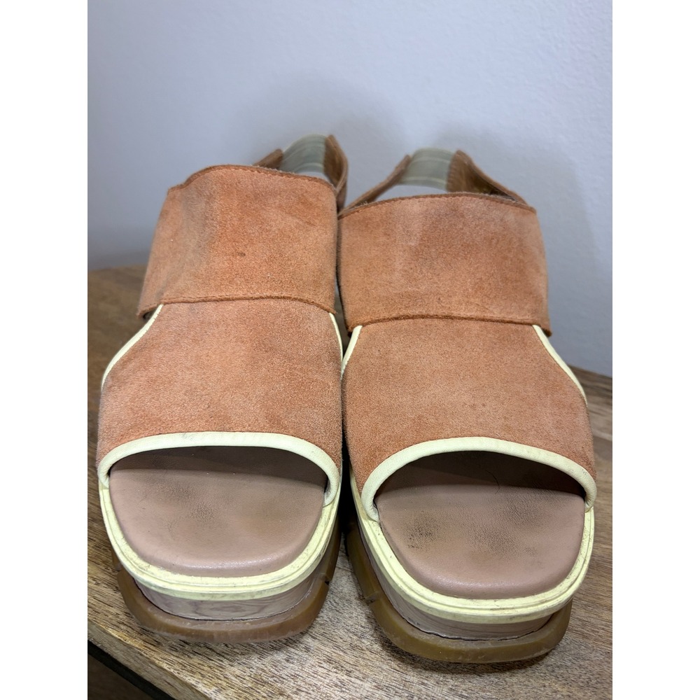 Sorel Joanie II Slingback Wedge Sandals Brown Suede Platform 9.5